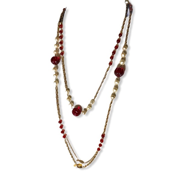 COPY - Chanel Vtg 1984 Sautoir Gripoix pearl 74” Necklace - Picture 2 of 9